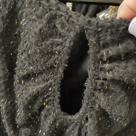 VOY NWT Textured Lurex The Festive Dress Black and Gold Size M - Picture 6 of 13